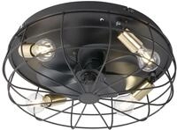 Reality Leuchten Deckenleuchten Ventilator Trondheim R61095032, Metall Schwarz...