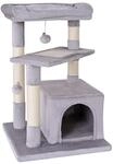 lionto Kratzbaum f&uuml;r Katzen mit gem&uuml;tlicher Liegefl&auml;che & H&ouml;hle, H&ouml;he 75 cm,