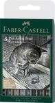 Faber-Castell 167171 - Tuschestift Pitt Artist Pen, Black & Grey, B, F, 1.5,...
