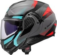 LS2, Modularer Motorradhelm ADVANT II TRIPLE Nardo Grey Blue Red, XL