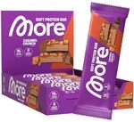 MORE Protein Bar, 10er Box Protein Riegel, 10 x 50 g, Caramel Crunch, Protein Riegel