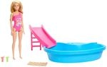 Barbie Puppe und Zubeh&ouml;r - Pool mit Rutsche und Accessoires f&uuml;r stundenlanges