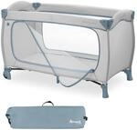 hauck Reisebett Sleep N Play Go Plus, Dusty Blue - Baby Kinderreisebett mit R&auml;dern,