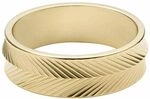 Fossil Damen-Edelstahlband Ringe, 8, Ernte-Gold
