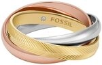 Fossil Damenring Harlow Interlocking Links Edelstahl dreifarbig, JF048079986