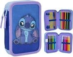 Stitch Federm&auml;ppchen mit 3 F&auml;chern, Blau, 12,5 x 4,5 x 19,5 cm, aus Polyester und