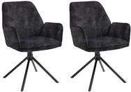 byLIVING Esszimmerstuhl 2er-Set Blair, Sitzschale 360&deg; drehbar | Vintage-Samt
