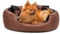lionto Hundebett 4-in-1 mit Wendekissen aus robustem Oxford, 65x50 cm, Heimtierkissen