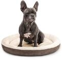 lionto Hundebett Rund in Donut-Form, Hundekissen, Katzenbett &Oslash; 65 cm, Braun