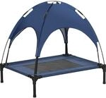 PawHut Erh&ouml;htes Hundebett mit Baldachin, Haustierbett, Hundeliege Outdoor mit...