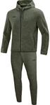 JAKO Damen Jogginganzug Premium Basics mit Kapuze, Khaki-Meliert, 40