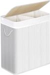 SONGMICS W&auml;schekorb 2 F&auml;cher, 100 L W&auml;schesammler mit Deckel, W&auml;schebox...
