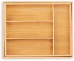 Relaxdays Besteckkasten ausziehbar, Bambus, HBT: 5 x 29-47,5 x 35,5 cm, 4-6 F&auml;cher,
