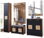 FUN Garderobenschrank in Schwarz, Artisan Eiche Optik mit...