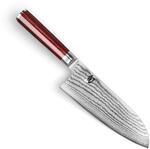 KAI Shun Classic Red DM 0717RD Gro&szlig;es Santoku 19 cm, japanisches Damast