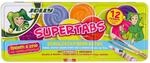 Jolly Supertabs | Deckfarbkasten, Farbkasten | 12 Farben inkl. zwei Pinsel und