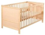 roba Kombi Kinderbett, 70x140 cm, Babybett Holz natur, 3-fach h&ouml;henverstellbar,