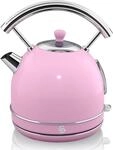Swan Retro Elektrischer Wasserkocher 1,8 Liter, Vintage Design, Abschaltautomatik