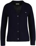 Gant Damen Classic Cotton Cardigan Strickjacke, Evening Blue, S