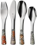 WMF Waldfreunde Kinderbesteck Set 4-teilig, Kinderbesteck Edelstahl, Besteck Kinder