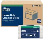 Tork Chiffon de nettoyage ultra-r&eacute;sistant blanc W8, multi-usages, 8 x 45...