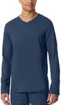 Schiesser Herren Schlafshirt Kurzarm V-Ausschnitt Bio-Baumwolle - Mix + Relax