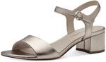 Tamaris Damen Sandalette mit Blockabsatz, metallic, 36 EU