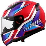 LS2, Integraler Motorradhelm RAPID II FLITZ Gloss White Blue Red, 3XL