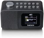 Lenco CR-625BK Radiowecker mit DAB+/FM, 2,4" Farbdisplay dimmbar, Doppelalarm,