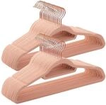 SONGMICS Kleiderb&uuml;gel Samt, 50er Set, B&uuml;gel, rutschfest, kleine Stange f&uuml;r