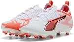 Puma Ultra 5 PRO FG/AG JR, Unisex Fussballschuh, Puma White-Puma Black-Glowing...