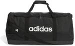 adidas Unisex Essentials Linear Duffel Bag Duffel Bag, Black/Black/White, L