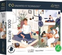 Trefl Prime - Uft-Puzzle Yoga, Cats & Coffee: Peace Of Mind - 1000 Elemente,...
