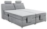 PALERMO 2 Boxspringbett 180x200 elektrisch verstellbar, Hellgrau - Bequemes