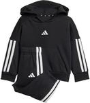 adidas Unisex Baby Essentials Hooded Jogger Track Suit, black/white, 0-3 Months