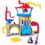 PAW PATROL Air Rescue - Pup Squad Flughafen Tower mit Fahrzeugstarter, Chase-Pup