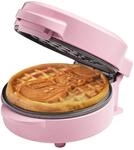 Bestron Mini-Waffeleisen mit Schneemann-Muster, kleiner Waffelmaker mit