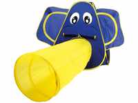 Bino & Mertens 82807 Spieltunnel Elefant mit Zelt, bunt, PES, Kinderspielzeug,