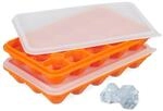 Relaxdays Eisw&uuml;rfelform mit Deckel, 2er Set, Diamantform, je 15 Mulden, Silikon,