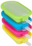 Relaxdays Eisformen 4er Set, Silikon, Eis am Stiel, Wassereis, Speiseeis, BPA frei,
