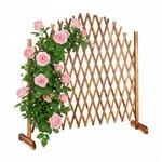 Relaxdays Rankgitter Holz, ausziehbar bis 200cm, Rankhilfe Kletterpflanzen,