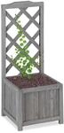 Relaxdays Rankkasten mit Rankgitter, wetterfest, Holz, f. Balkon, Garten, Rosen,