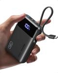 INIU 45W Power Bank, Ultra Klein 20000mAh Powerbank mit Integriertem USB C Kabel,