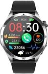 Knauermann PRO 3 Fan Edition rund (2025) Silber, Gesundheitsuhr Smartwatch mit