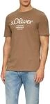 s.Oliver Herren T-Shirt mit Logo-Print &ndash; aus Baumwolle, Regular Fit, Rundhals