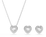 Swarovski Ariana Grande x Set, Rhodinierter Herz-Anh&auml;nger und Ohrstecker mit