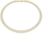 Swarovski Una Angelic Tennis Halskette, Wei&szlig;e, Vergoldete Damenhalskette mit...