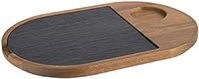 APS Servierbrett 2-teilig, 28 x 17,5 cm, Absatz &Oslash; 5 cm, rustikales Holzbrett,