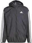 adidas Herren Essential Three Stripes Windbreaker Coat, Black/White, S