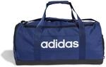 adidas Unisex Essentials Linear Duffel Bag Duffel Bag, Dark Blue/White, M